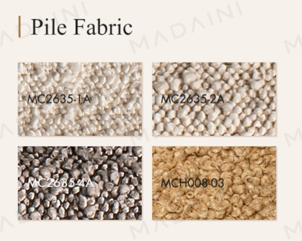 Pile Fabric — варианты цветов и материалов